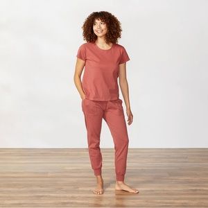 Coyuchi Organic Cotton Solstice Jogger & Boxy T-Shirt Set in Rosehip